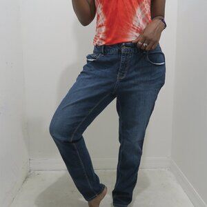 Faded Glory skinny denim long jeans dark wash in blue size 16A.
